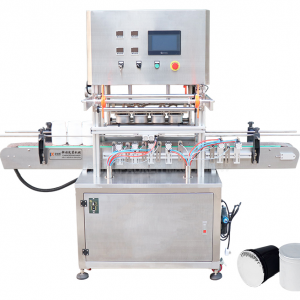 4-Head automatic bottles aluminum film sealing machine