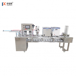 Automatic linear cup filling and sealing machine 